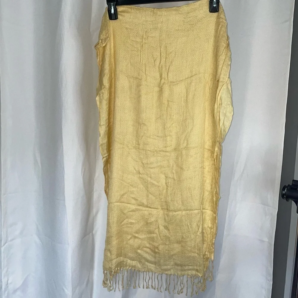 Isa & Stef Inc Scarf Shaw Fringe Tassel Hem Sheer Light Weight